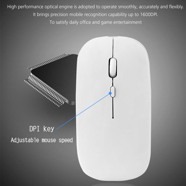 W8 2.4G Wireless Thin Silent Mouse 1600DPI 4 Keys Optical Mouse (Blanco) Ehuebsd Para estrenar