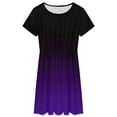 thumbnail image 3 of Black And Purple Gradient Dress Summer Street Style Dresses Female Short Sleeve Printed Sundress, 3 of 7