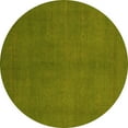 thumbnail image 1 of Ahgly Company Machine Washable Indoor Round Abstract Yellow Modern Area Rugs, 5' Round, 1 of 4