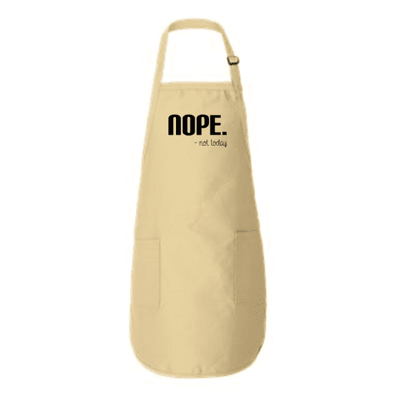 Nope Not Today Apron Full-Length Apron with Pockets Natural One Size