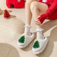 thumbnail image 2 of Christmas Slippers House Shoes for Women Fluffy Soft Cozy Bedroom Cartoon Plush Cute Slippers for Indoor Outdoor Use, 2 of 7