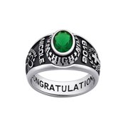 Order Now For Holiday Delivery, Freestyle Women's Classic Platinum Plated Celebrium Oval Stone Class Ring, High School or College Graduation