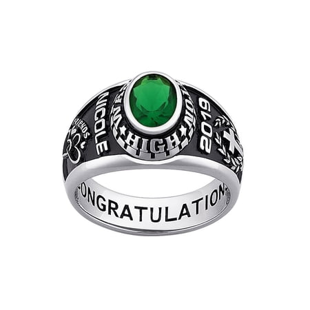 Order Now For Holiday Delivery, Freestyle Women's Classic Platinum Plated Celebrium Oval Stone Class Ring, High School or College Graduation