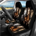 thumbnail image 2 of Uorisanigo Wild Horses Car Seat Covers Full Set 14 Pack Steering Wheel Cover Center Console Cover Head Rest Protector Car Seat Belt Cover Universal Fit for Auto Truck Van SUV, 2 of 6
