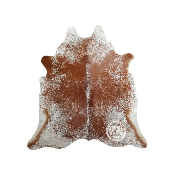 Premium Cowhide Rug, Speckled Exotic Brown and White - (6x7-8') XXL