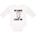 thumbnail image 3 of Inktastic My Auntie Loves Me Girls Long Sleeve Baby Bodysuit, 3 of 5