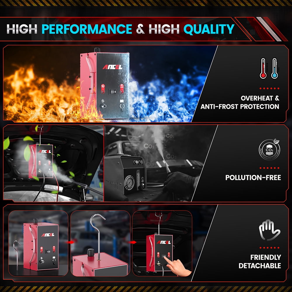 ANCEL S160 Automotive Smoke Machine with Built-in Air Pump Professional Leak Detector EVAP Vacuum Diagnostic Tester for Leaks Test in Vacuum,Pipeline Fuel, EVAP and All Cars System for All Vehicles