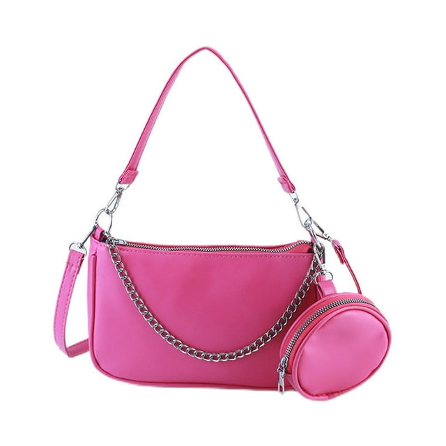 sweethay Bolsos cruzados 3 en 1 para mujer, bolso de hombro, organizador de estilo informal, bolso con forma de media luna, bolsos de mano con Bolsas de mensajero y de hombro Rosa roja