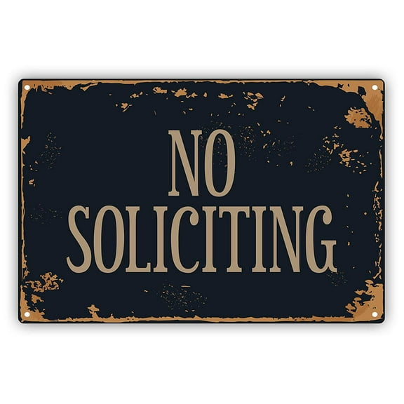 No Soliciting No Trepassing Do Not Enter Vintage Retro Alert Aluminum Metal Sign 8x12