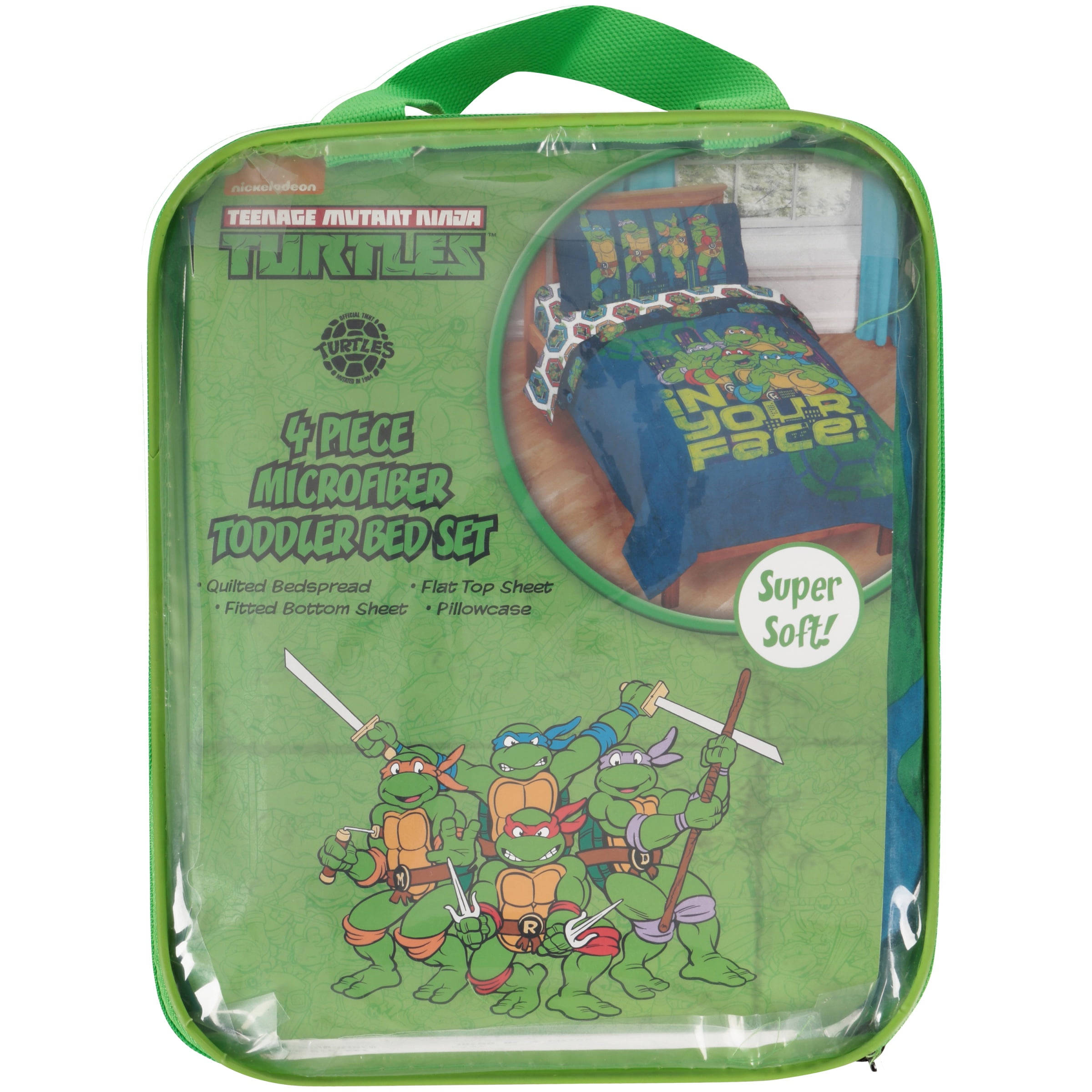 Nickelodeon Teenage Mutant Ninja Turtles 4 Piece Toddler Bedding Set Walmart Com Walmart Com
