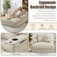 thumbnail image 5 of Kosynda 68"D Oversized Chaise Lounge Chair Indoor with Storage, Corduroy Upholstered Boneless Sleeper Sofa Bed with Cup Holder for Living Room, Bedroom, Camel, 5 of 8