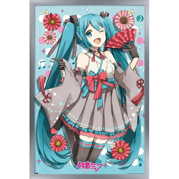 Hatsune Miku - Fan Wall Poster, 14.725" x 22.375", Framed