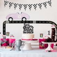 thumbnail image 5 of JOYMEMO Pink Race Car 1st Birthday Party Decorations Girl - First Lap Around The Track Banner Cake Topper, Cupcake Toppers, Checkered Flag Garland, Number 1 Balloons for Let’s Go Racing Party, 5 of 6