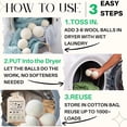 thumbnail image 4 of Dryer Balls -   Zealand , Reduces Drying Time, Softens Laundry&Removes Wrinkles, Alternative to Plastic Balls &  Fabric Softener,   Dryer Balls(Pack of 6 XL), 4 of 6