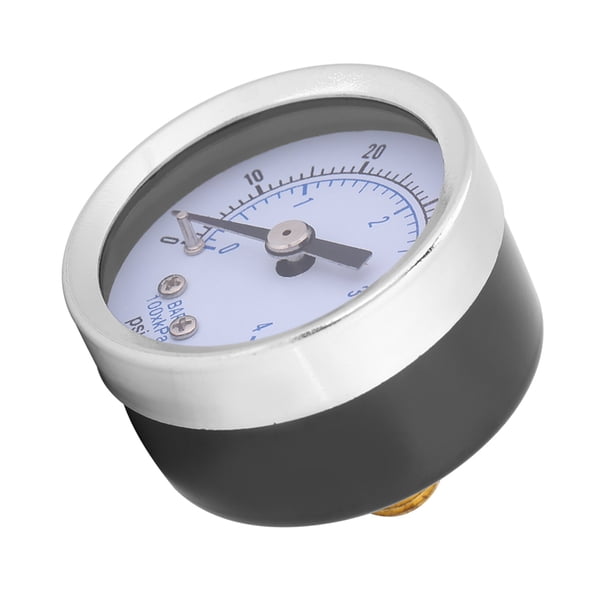 Manómetro Hidráulico, 0-60 psi 0-4 bar, Esfera de 40 mm, Caja de metal, Tamaiño Pequeño, Número Transparente, Rosca para Aceite