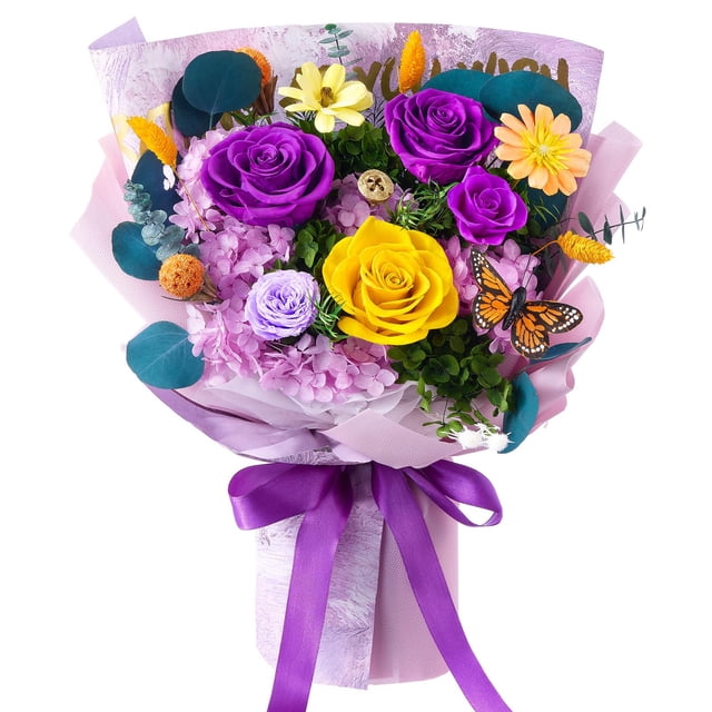 Ramos de rosas preservadas Beaulasting Forever Flowers Purple