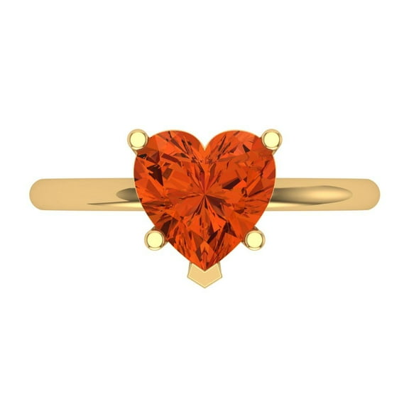 Solitaire Engagement Ring for Women - 2ct Simulated Red Diamond in 18K Yellow Gold Promise Ring
