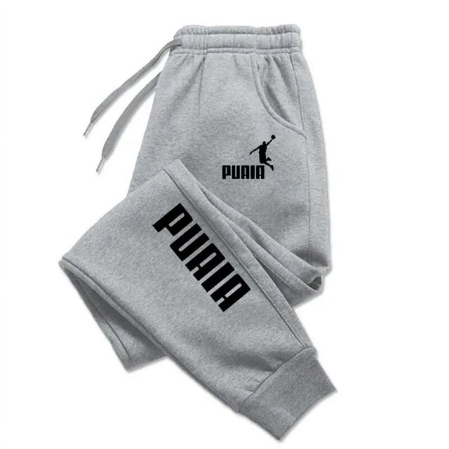 PUAIA-pantalones de chándal estampados para hombre, ropa holgada de Fitness, ropa de calle de Color sólido, primavera y otoño