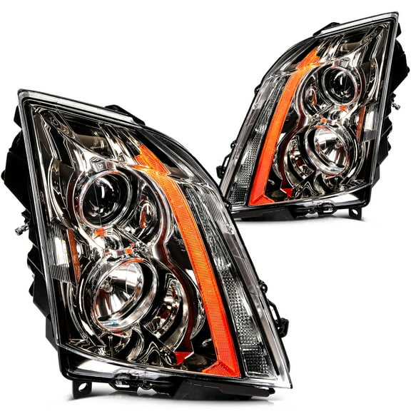ECCPP Headlight Assembly Fit for Cadillac CTS 2008-2014 Pair Headlamps OE:14-01122R
