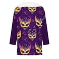 thumbnail image 3 of UPPADA 3/4 Femmes T-Shirts à Manches Mardi Gras Yall T-Shirts à Imprimé Floral Col Rond Blouse à devant Plissé Hauts d'Été Décontractés Chandail à Enfiler Haut Mode Fête Défilé Hauts pour Femmes Hauts à Manches 3/4 Économie, 3 of 5
