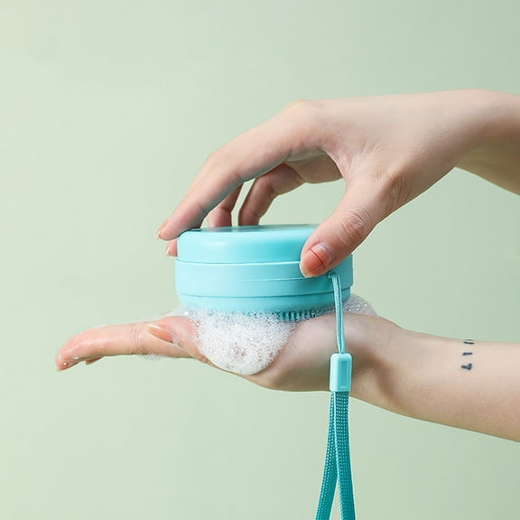 Tuscom Silicone Bath Brush with Soap Holder - Body Massage Scrubber for Shower, Exfoliating & Cleansing - Soft Ergonomic Design for Adults