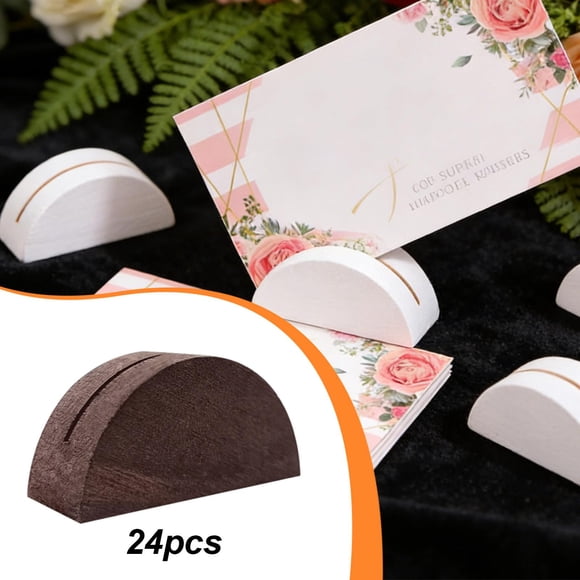 Zentra 24 Pieces Place Card Holders Tag Photo Menu Clips Wedding Table Name Holders for brown