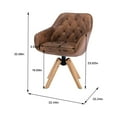 thumbnail image 7 of Swivel Armchair, Mid Century Velvet Accent Chair, Upholstered Reading Chair, Cute Writing Desk Chair, Kitchen Dining Chair, for Home Office Living Room Bedroom, Coffee, 7 of 7