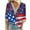 Blue, variant on Womens 3/4 Length Sleeve Tops Eyelet Lace Vneck Tunic Fashion American Flag Blouse 4Th of July Elegant Shirts