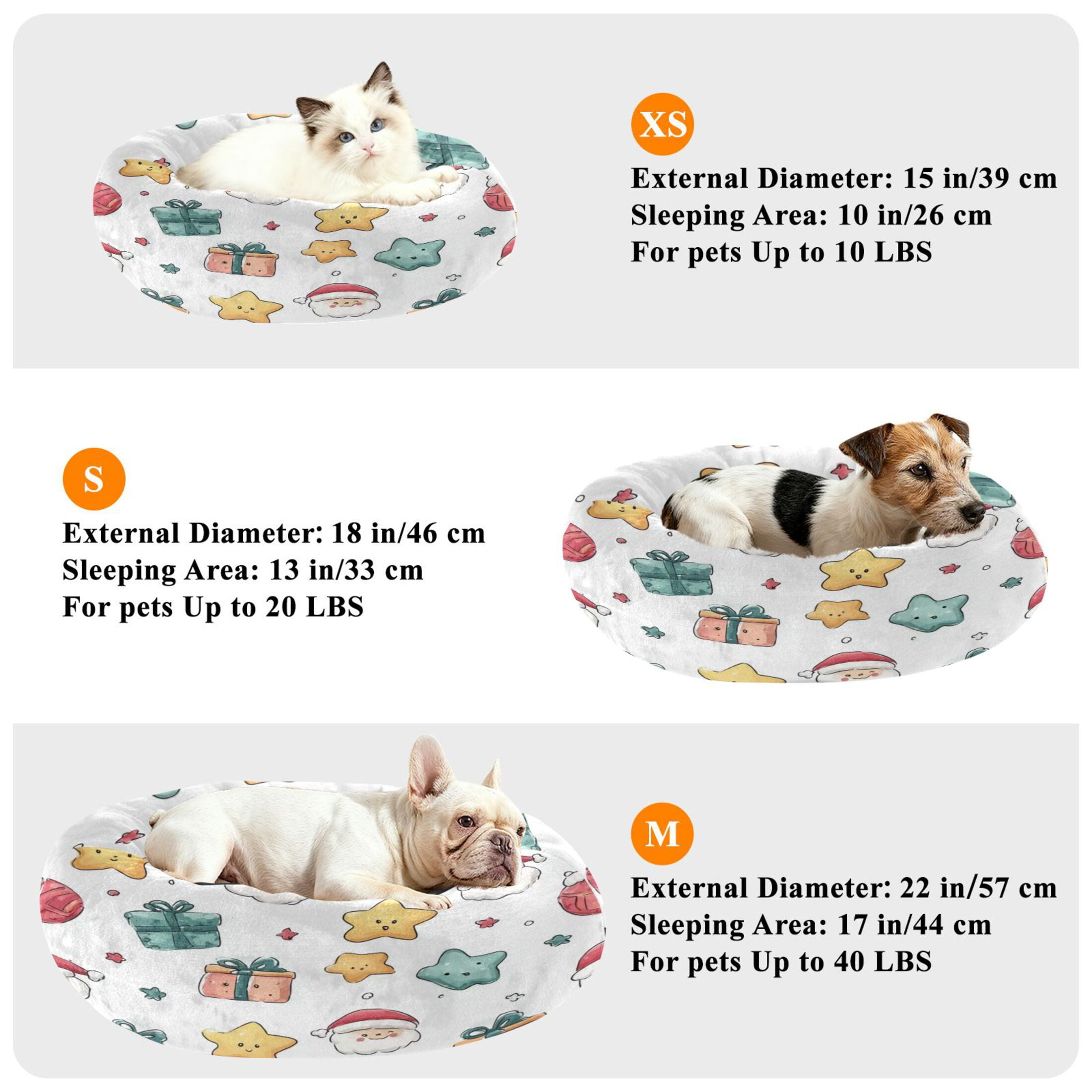 Iauyy Pet Couch Donut Cat Bed for Indoor Cats/Small Dogs Washable & Machine with Non-slip Bottom Calming Cat Furniture, Cartoon Face (M)