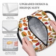 thumbnail image 3 of Honeii Hot Dog Burger Print Insulated Lunch Bag Women Reusable Lunch Box with Pocket for Work Picnic Travel -One Size, 3 of 6