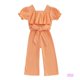 thumbnail image 1 of Eliza-Toddler Niñas Casual Largo Mono Color Sólido Manga Corta Cinturón Ropa De Verano, 1 of 4
