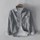 thumbnail image 3 of Camisa de hombre negra con bolsillo, camisas a rayas para hombre, cosas baratas, elegantes, estilo coreano, cuello regular, tops Xxl, ropa social normal, 3 of 5