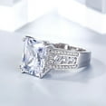 thumbnail image 5 of Oryn Jewelry 2.1 Ct Radiant Cut Moissanite Ring - 14K White Gold Plated Band - Solitaire and Accent Wedding Band for Her, 5 of 6