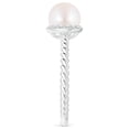 thumbnail image 3 of ANGARA Japanese Akoya Cultured Pearl Twisted Rope Shank Ring in 14K White Gold for Women | June Birthstone, Birthday, Anniversary, Jewelry Gift for Women | Pearl Ring, 3 of 8