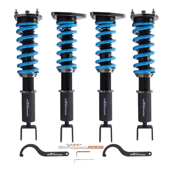 maXpeedingrods Coilover for Audi A8 Quattro 2004-2010, 24 Levels Damper Adjustable Coilovers Suspension Kit, Height Adjustable Shock Absorber Struts, T6 Upgraded Lowering Kits Blue
