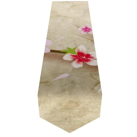 

OWNTA Japanese Style Peach Blossom Flower Background Pattern Elegant Polyester Table Runner Perfect for Your Tables - Dining Table Decoration