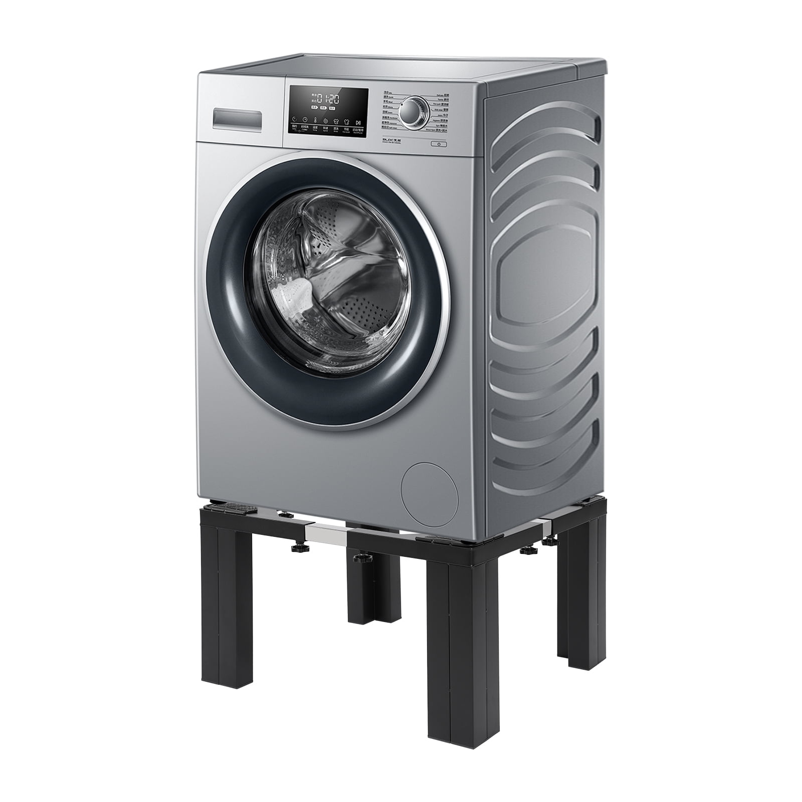 Heavy Duty Washing Machine Stand, 500KG Load Adjustable Refrigerator Washer Dryer Base Anti-Rust Black