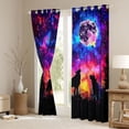 thumbnail image 3 of Manfei Wild Wolves Black Out Curtains,Colorful Sky Aurora Curtains Pack of 2 (42x63 Each),Watercolor Ink Painting Bedroom Curtains For Boys Kids,Super Cozy Room Decor, 3 of 6