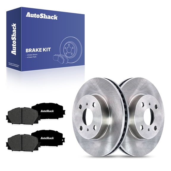 AutoShack Front Vented Brake Rotors   Premium Ceramic Pads 6-PC Brake Kit Replacement for 2006-2018 Toyota Yaris 2012-2021 Toyota Prius C 2013 Scion iQ 10.04" (255 mm)
