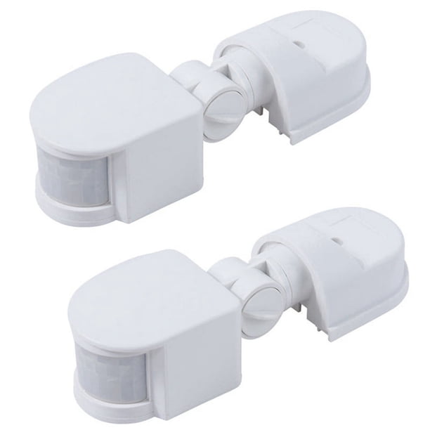 2X Sensor de Movimiento Infrarrojo AC110V-240V Interruptor de Sensor Ajustable para Sensores de Movimiento Corporal PIR para MúLtiples Escenarios (Blanco)