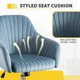 thumbnail image 5 of Velvet Swivel Office Chair Upholstered Home Office Desk Chair, Ergonomic Adjustable Accent Chair,Light Blue, 5 of 6