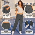 thumbnail image 7 of Scyoekwg Sweatpants Women Baggy Drawstring Elastic Waist Sweatpants with Zipper Pockets Straight Leg Baggy Sweat Pants (Gray,XXL), 7 of 7