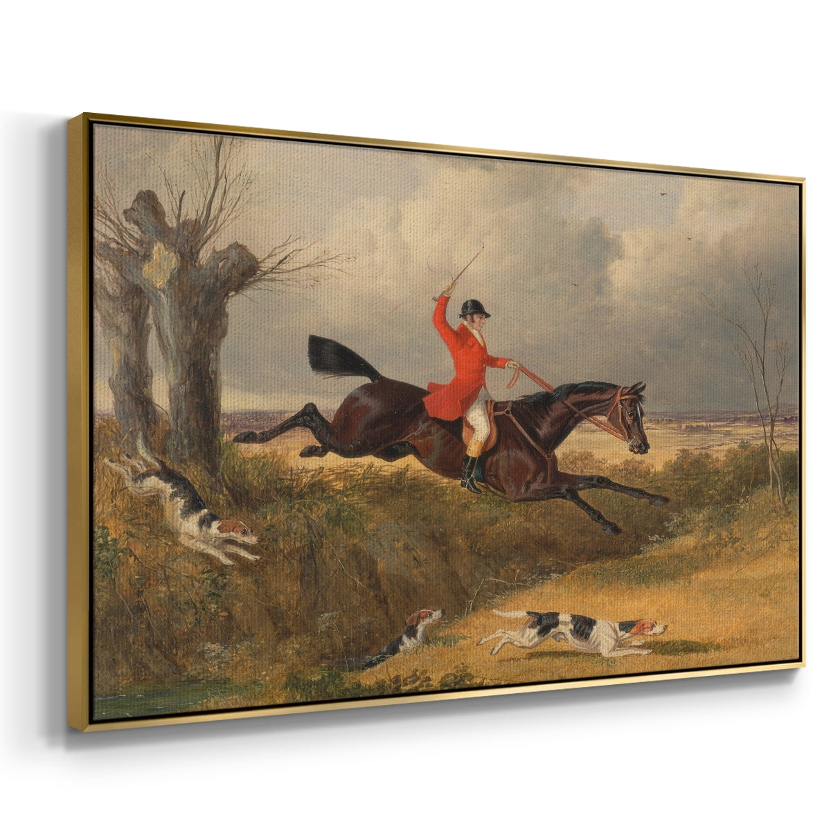 Vintage Animal Print-XLVIII By Wexford Home Framed in Gold Wood Gallery Wrapped Canvas 17 in. x 25 in.