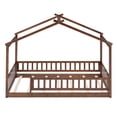 thumbnail image 2 of Tamaño doble cama de madera casa cama marco con cerca, para niños, adolescentes, niñas, niños, 2 of 5