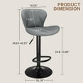 thumbnail image 4 of Pirecart Bar Stools Set of 2, PU Leather Bar Stools Adjustable height, 360° Swivel Kitchen Stools with Back and Footrest, Bar Chair for Bar, Kitchen, Dining, Entertainment Center, Dark Gray, 4 of 12