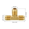 thumbnail image 2 of Uxcell 3/8" x 3/8" x 3/8" Brass Pipe Fitting Flare Tee Tube Fitting Pipe Adapter Connector, 2 of 5