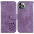thumbnail image 2 of Compatible avec iPhone 11 Pro Max Étui Portefeuille à Rabat Mignon en Relief Tiger avec Porte-Cartes, 2 of 5