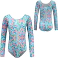 thumbnail image 3 of iEFiEL Toddlers Girls Leopard Print Gymnastics Leotard Tweens Long Sleeve Ballet Dance Training Bodysuit Costume, 3 of 3