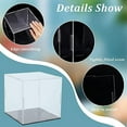 thumbnail image 5 of 1Set Clear Display Case with Black Base 4 Pcs Rubber Rings 6x6x6 Inch Cube Clear Self-Assembly Box, 5 of 9