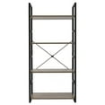 thumbnail image 4 of 4 Tier Bookcase Shelf Storage Organizer Wood and Metal Bookshelf Rack Gray, 4 of 8